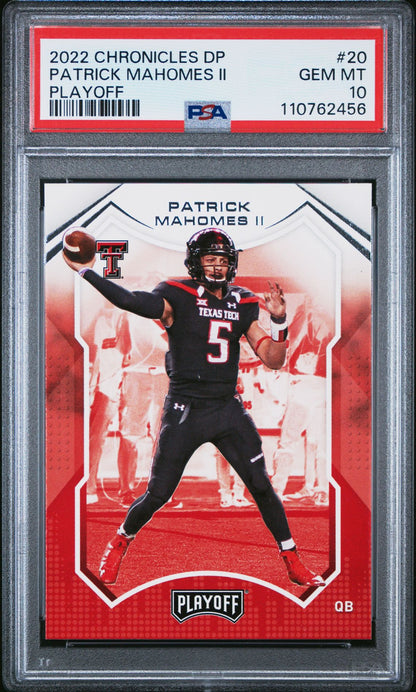 Patrick Mahomes II PSA 10 2022 Panini Chronicles Draft Picks Playoff #20 front