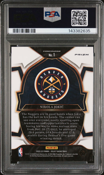 Nikola Jokic PSA 10 2022 Panini Select Silver #1 back