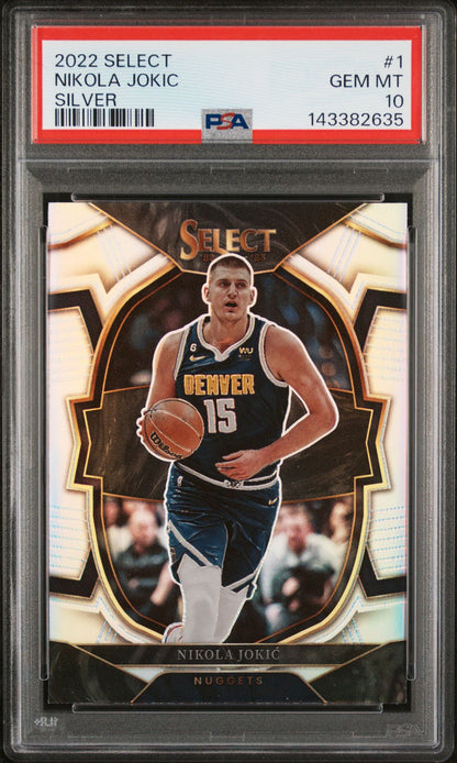 Nikola Jokic PSA 10 2022 Panini Select Silver #1 front