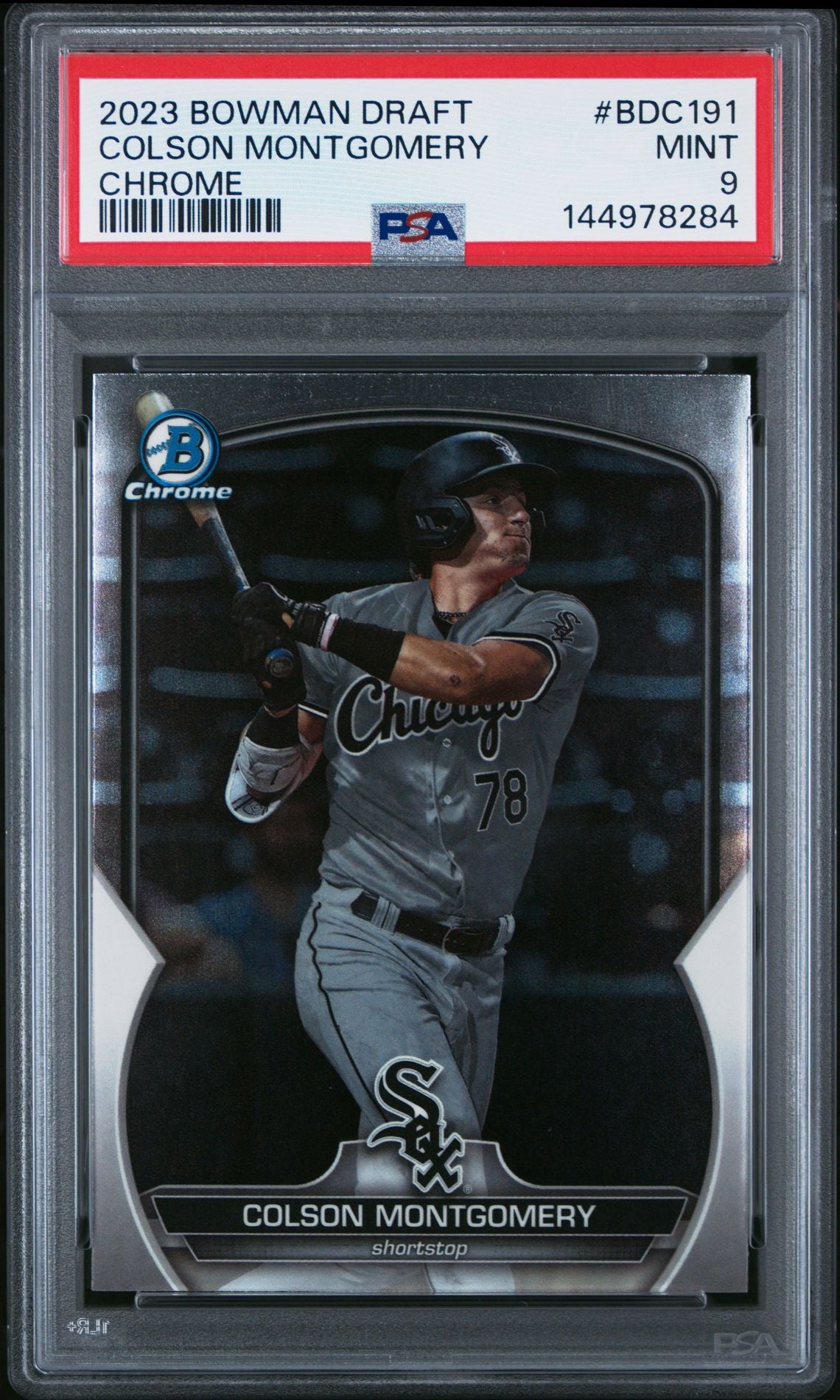 Colson Montgomery Rookie PSA 9 2023 Bowman Draft Chrome #BDC191 front