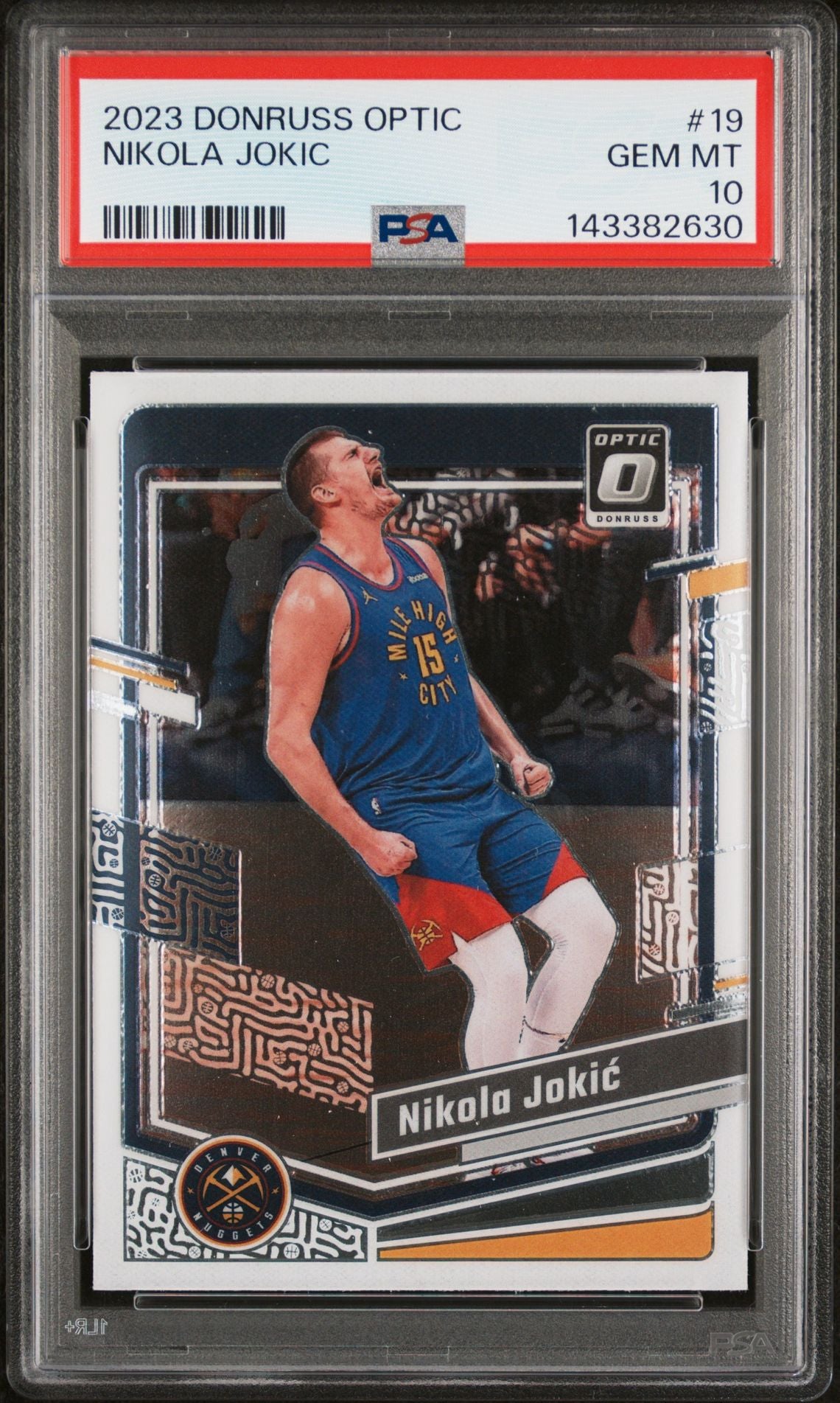 Nikola Jokic PSA 10 2023 Panini Donruss Optic #19 front