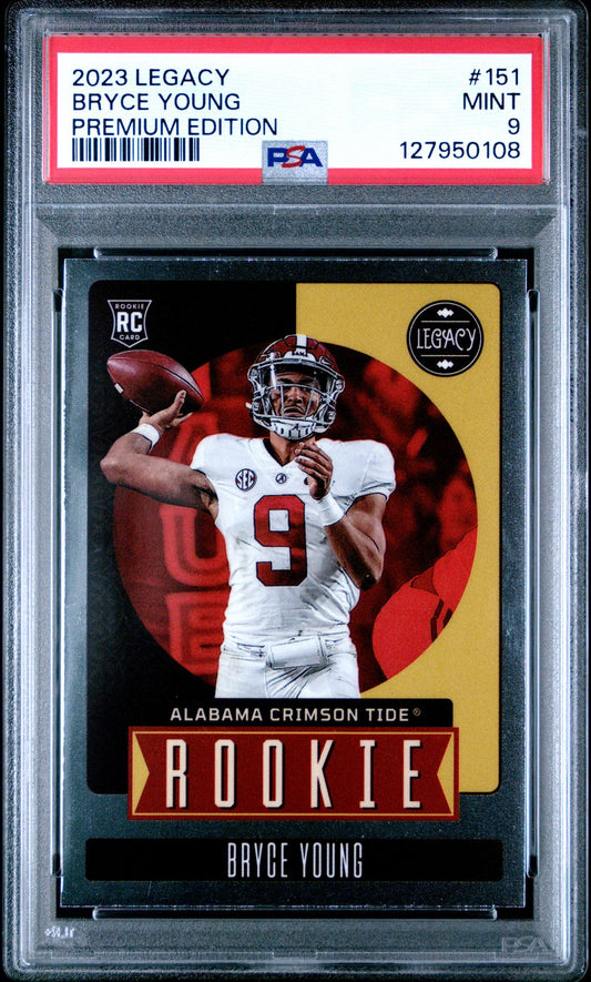 2023 Panini Legacy Premium Edition #151 Bryce Young PSA 9 rookie - front of slab