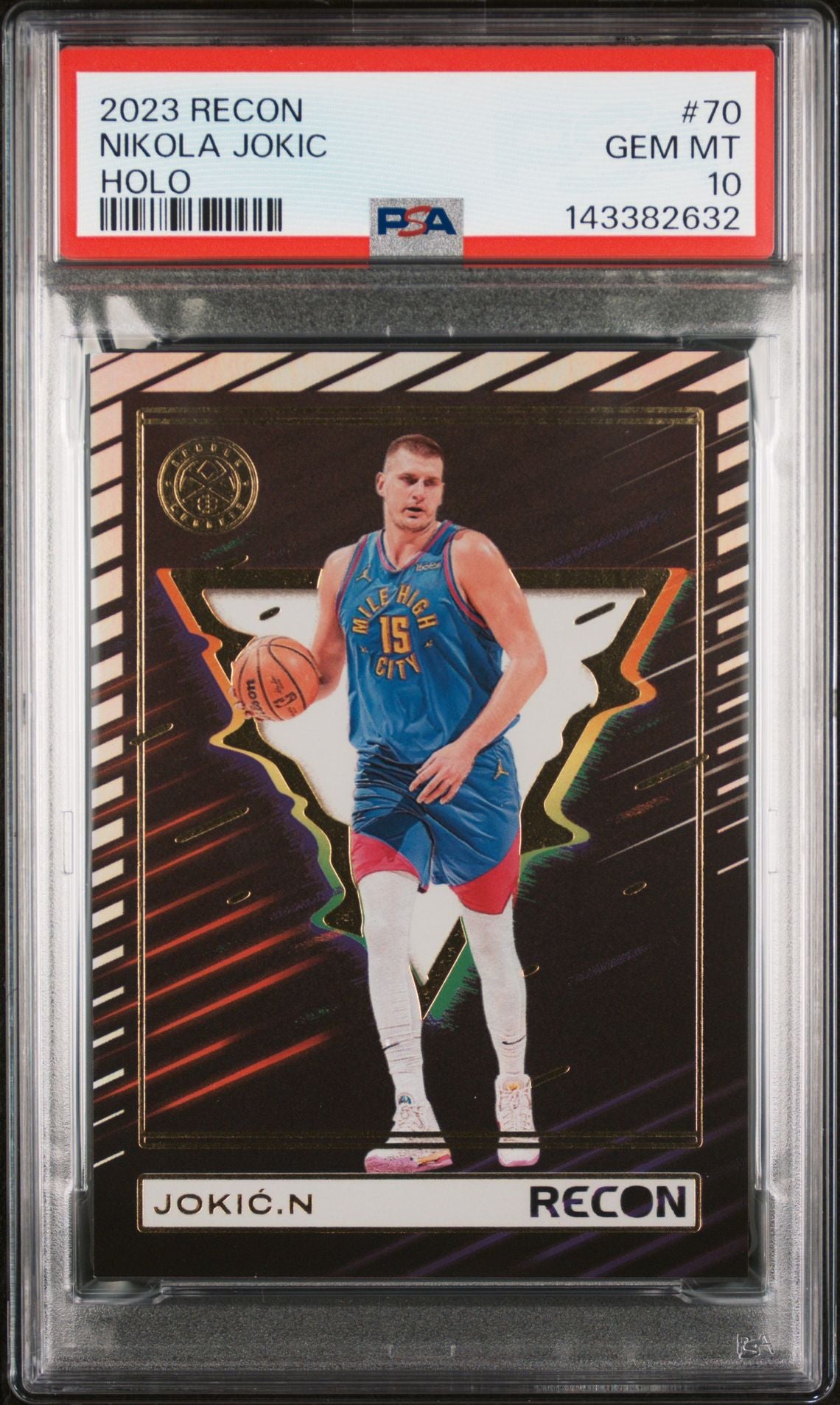 Nikola Jokic PSA 10 2023 Panini Recon Holo #70 front