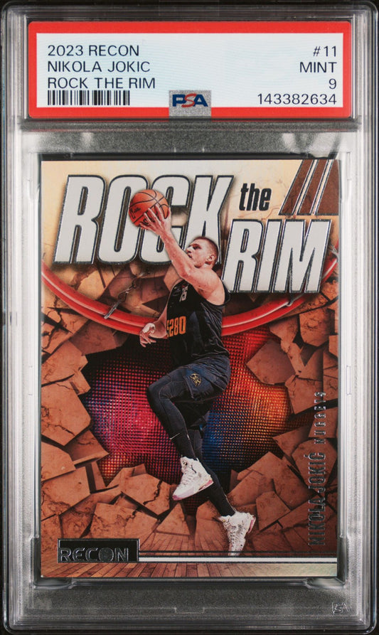 Nikola Jokic PSA 9 2023 Panini Recon Rock The Rim #11 front