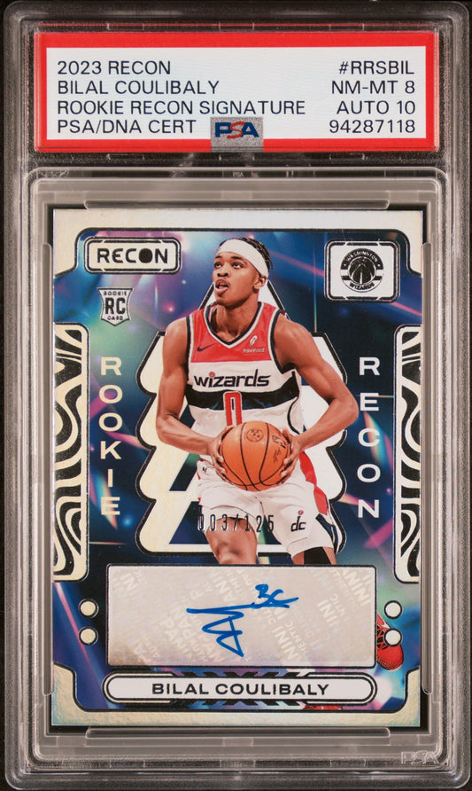 Bilal Coulibaly Rookie Auto PSA 8 2023 Panini Recon Rookie Recon Signatures #RRSBIL front