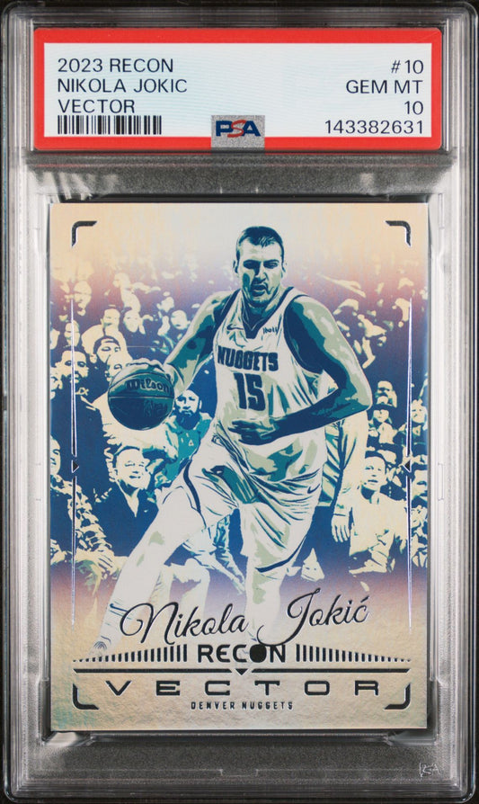 Nikola Jokic PSA 10 2023 Panini Recon Vector #10 front