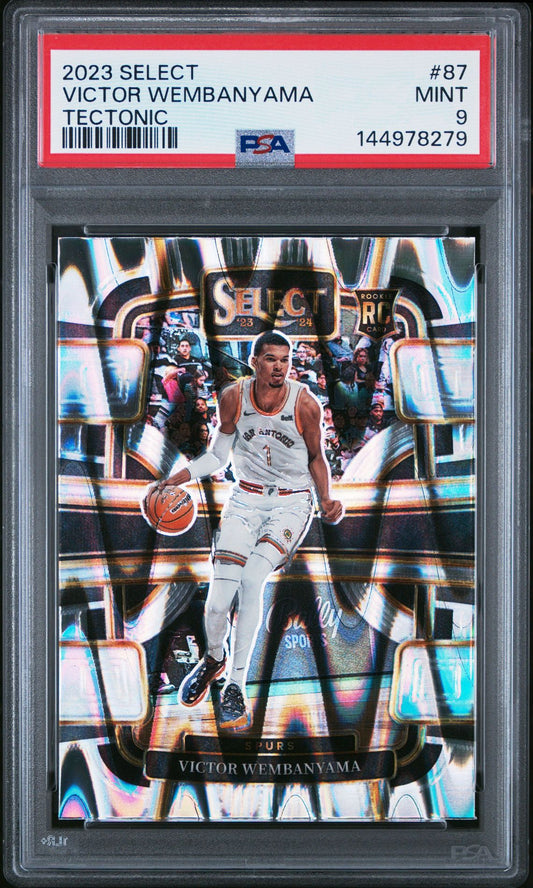 Victor Wembanyama PSA 9 2023 Panini Select Tectonic #87 front