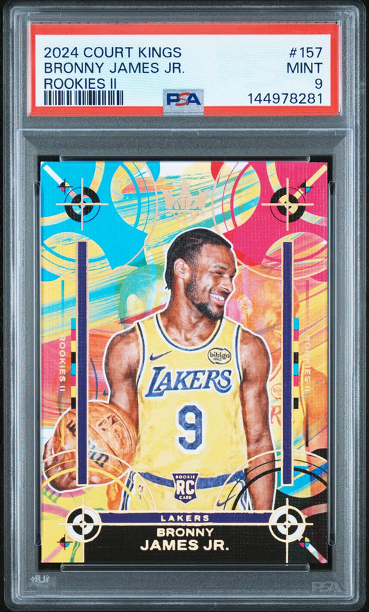 Bronny James Jr. Rookie PSA 9 2024 Panini Court Kings Rookies II #157 front