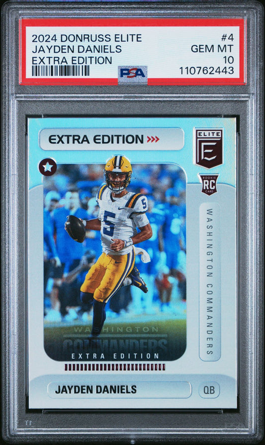 Jayden Daniels Rookie PSA 10 2024 Panini Donruss Elite Extra Edition #4 front