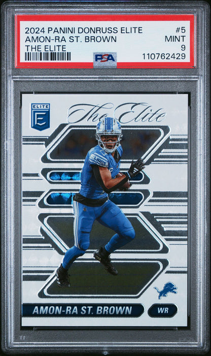 Amon-Ra St. Brown PSA 9 2024 Panini Donruss Elite The Elite #5 front