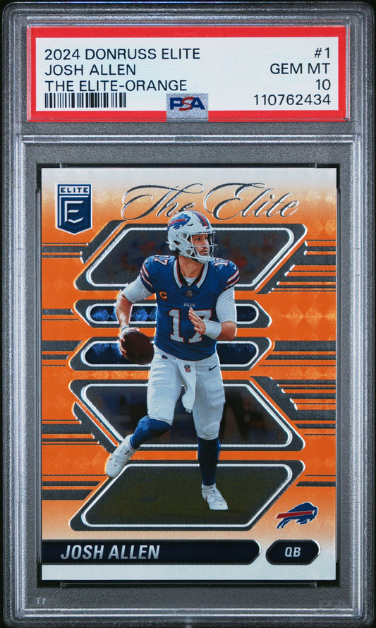 Josh Allen PSA 10 2024 Panini Donruss Elite The Elite Orange #1 front