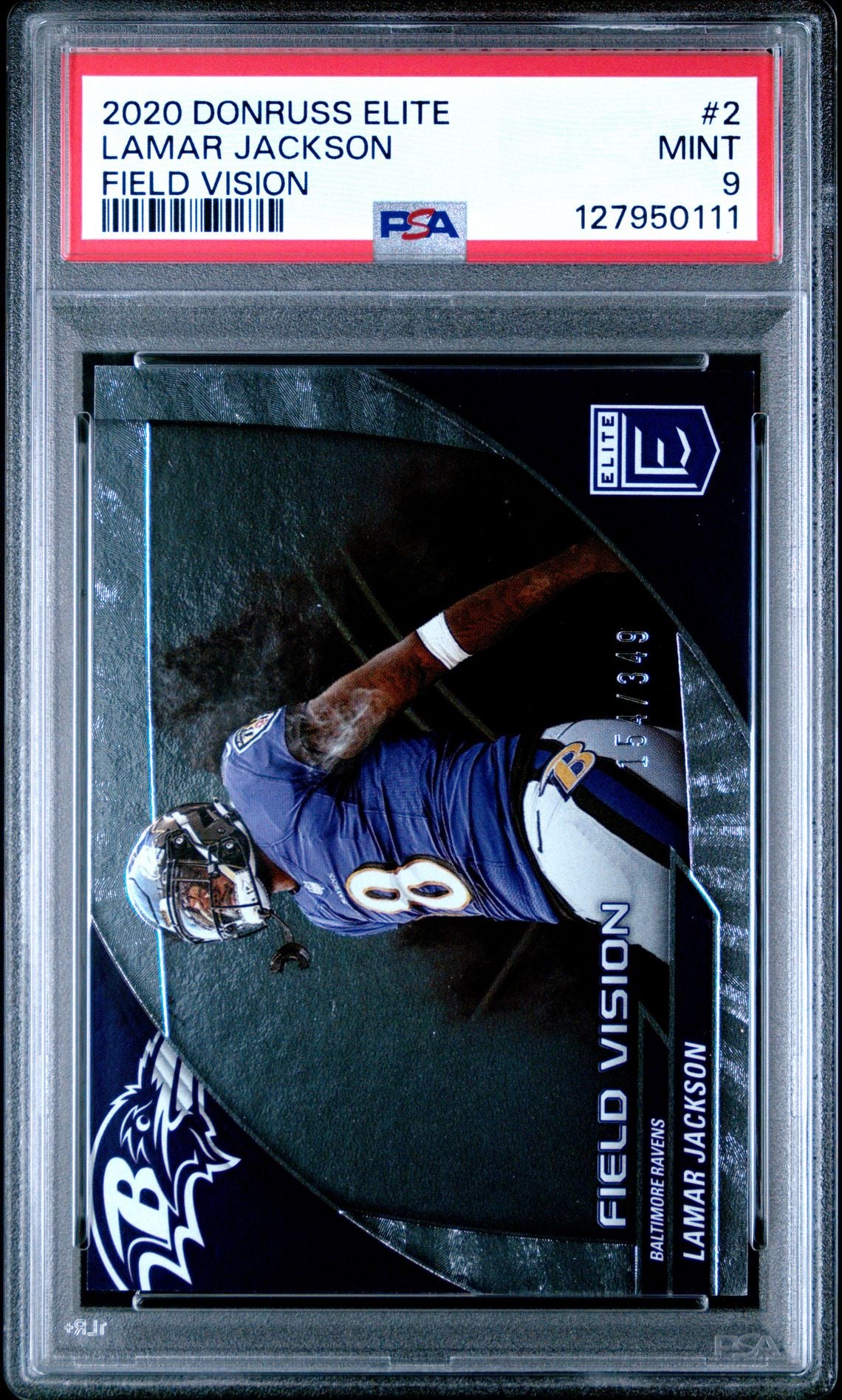 2024 Donruss Elite Field Vision #2 Lamar Jackson PSA 9 - front of slab
