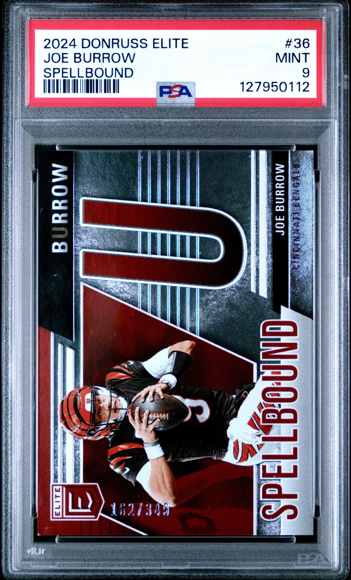 2024 Donruss Elite Spellbound #36 Joe Burrow PSA 9 - front of slab