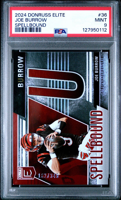 2024 Donruss Elite Spellbound #36 Joe Burrow PSA 9 - front of slab