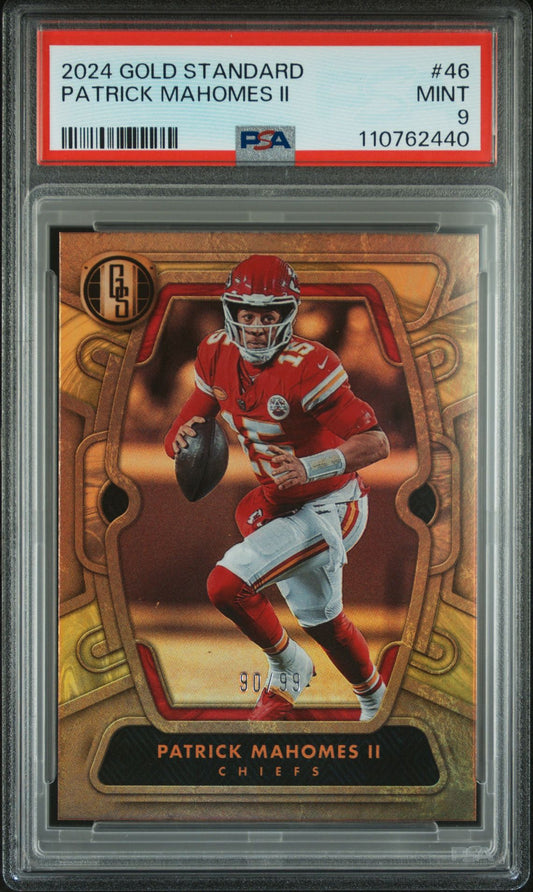 Patrick Mahomes II PSA 9 2024 Panini Gold Standard #46 /99 front