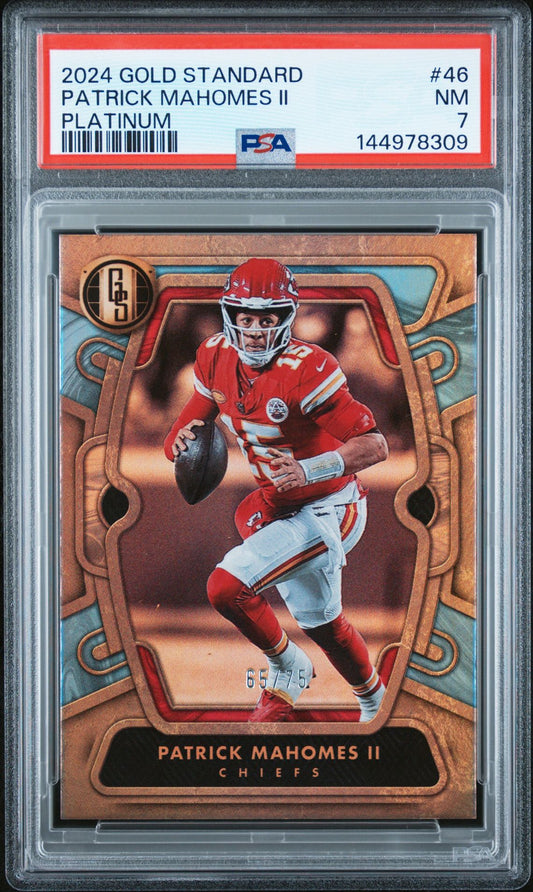 Patrick Mahomes II PSA 7 2024 Panini Gold Standard Platinum #46 front