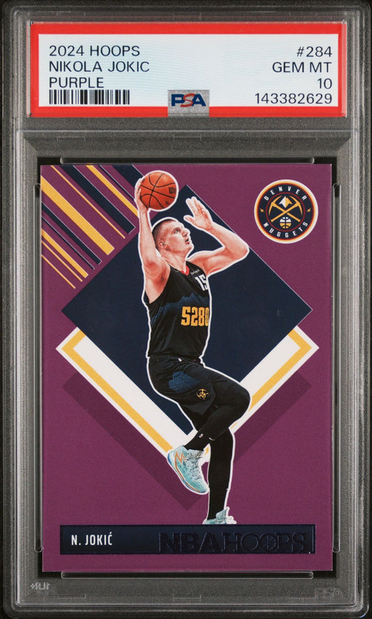 Nikola Jokic PSA 10 2024 Panini Hoops Purple #284 front