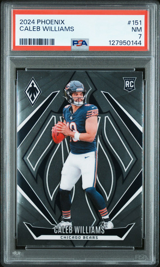 Caleb Williams rookie PSA 7 2024 Panini Phoenix #151 - front of slab