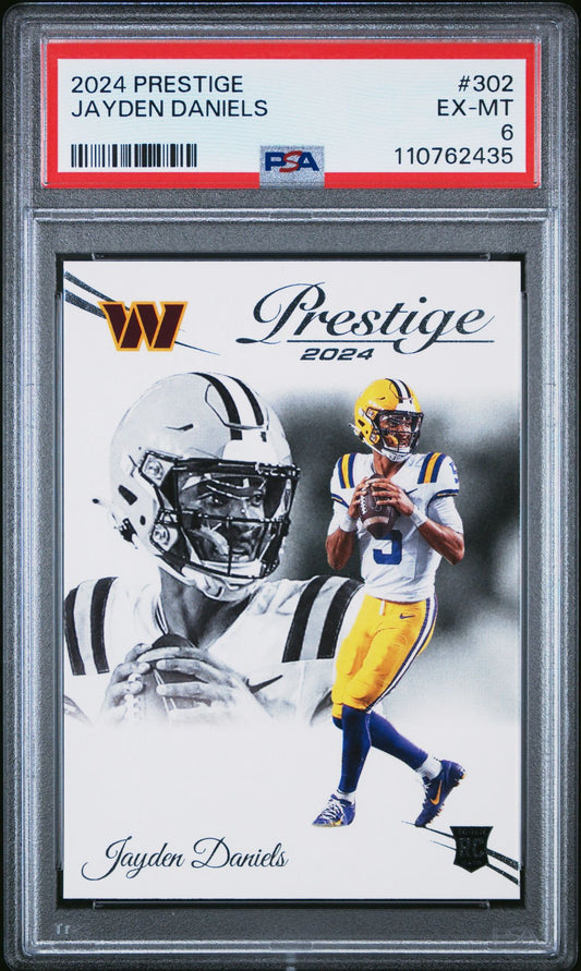Jayden Daniels Rookie PSA 6 2024 Panini Prestige Rookies #302 front