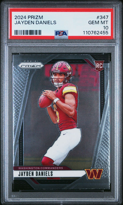 Jayden Daniels Rookie PSA 10 2024 Panini Prizm #347 copy 2 front