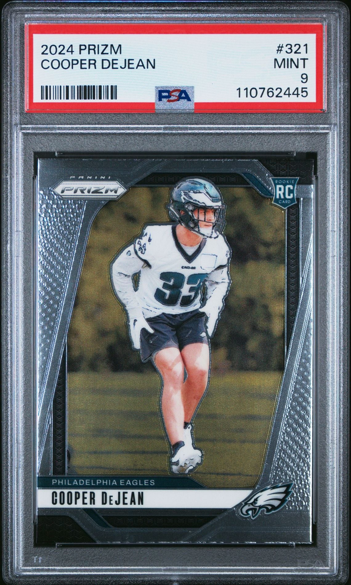 Cooper DeJean Rookie PSA 9 2024 Panini Prizm #321 front