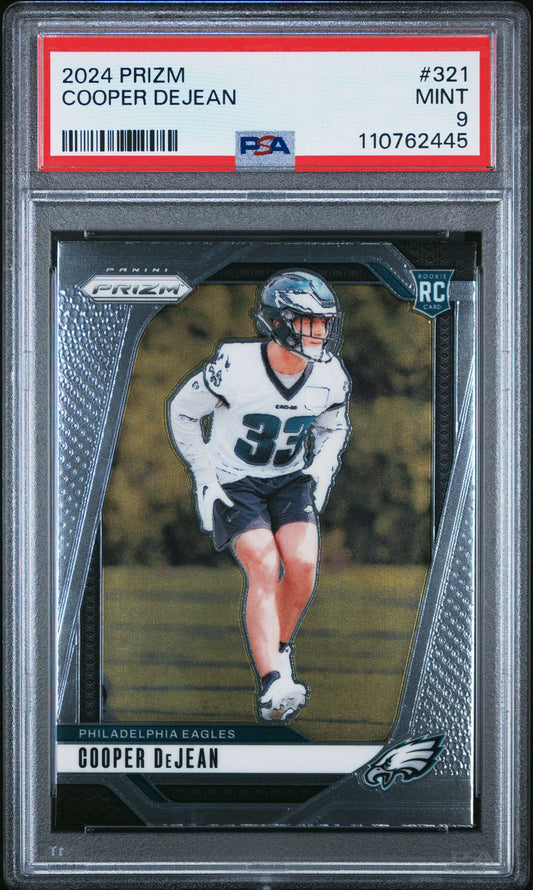 Cooper DeJean Rookie PSA 9 2024 Panini Prizm #321 front