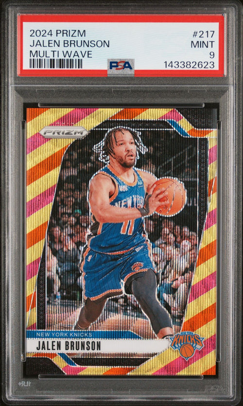 Jalen Brunson PSA 9 2024 Panini Prizm Multi Wave #217 front