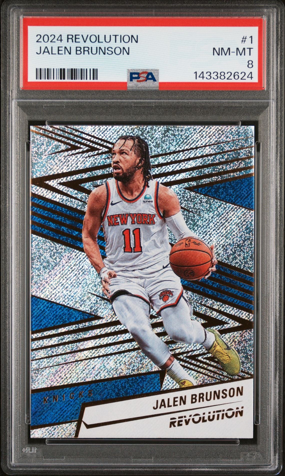 Jalen Brunson PSA 8 2024 Panini Revolution #1 front
