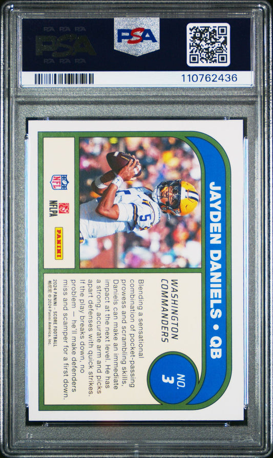 Jayden Daniels Rookie PSA 10 2024 Panini Score Protential #3 back
