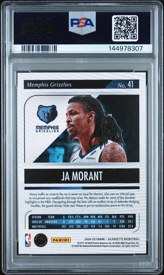 Ja Morant PSA 7 2024 Panini Silhouettes #41 back