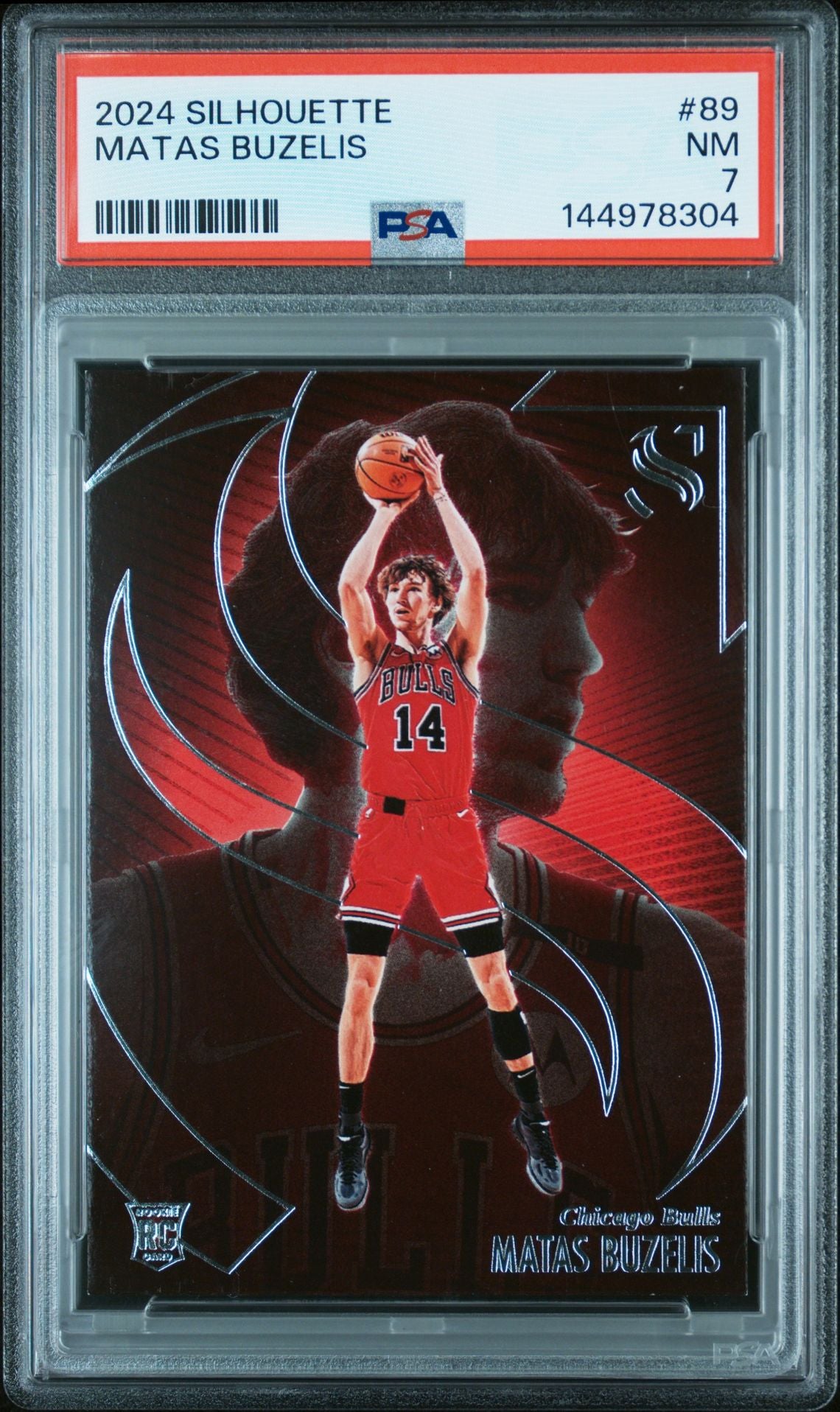 Matas Buzelis Rookie PSA 7 2024 Panini Silhouettes #89 front
