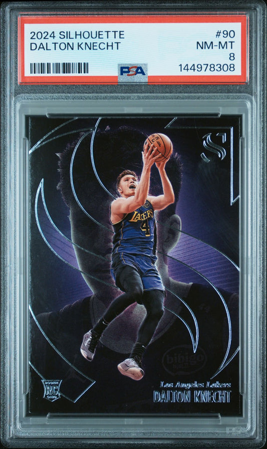 Dalton Knecht Rookie PSA 8 2024 Panini Silhouettes #90 front