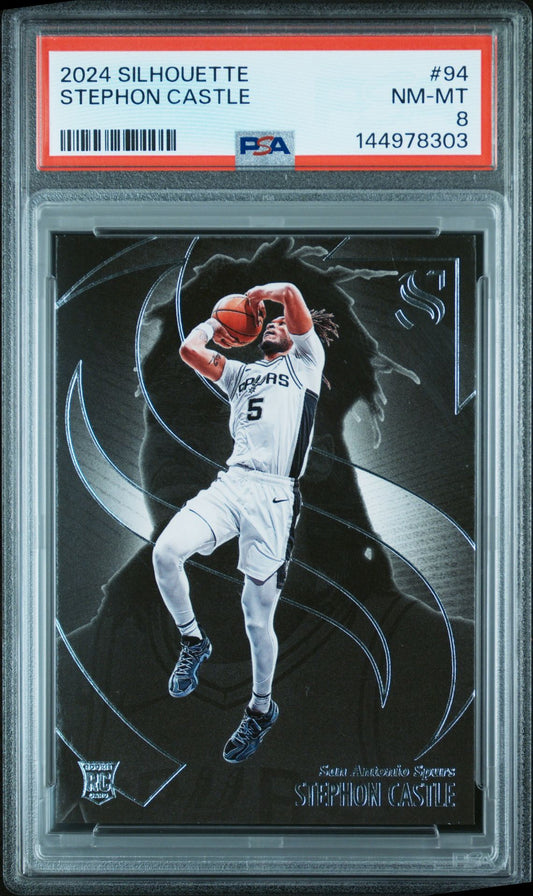 Stephon Castle Rookie PSA 8 2024 Panini Silhouettes #94 front