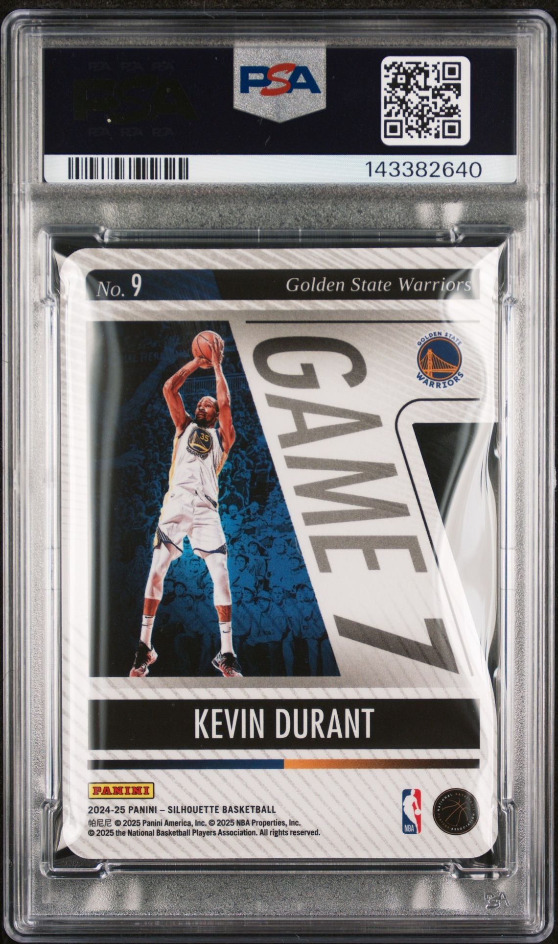Kevin Durant PSA 9 2024 Panini Silhouettes Game 7 #9 back