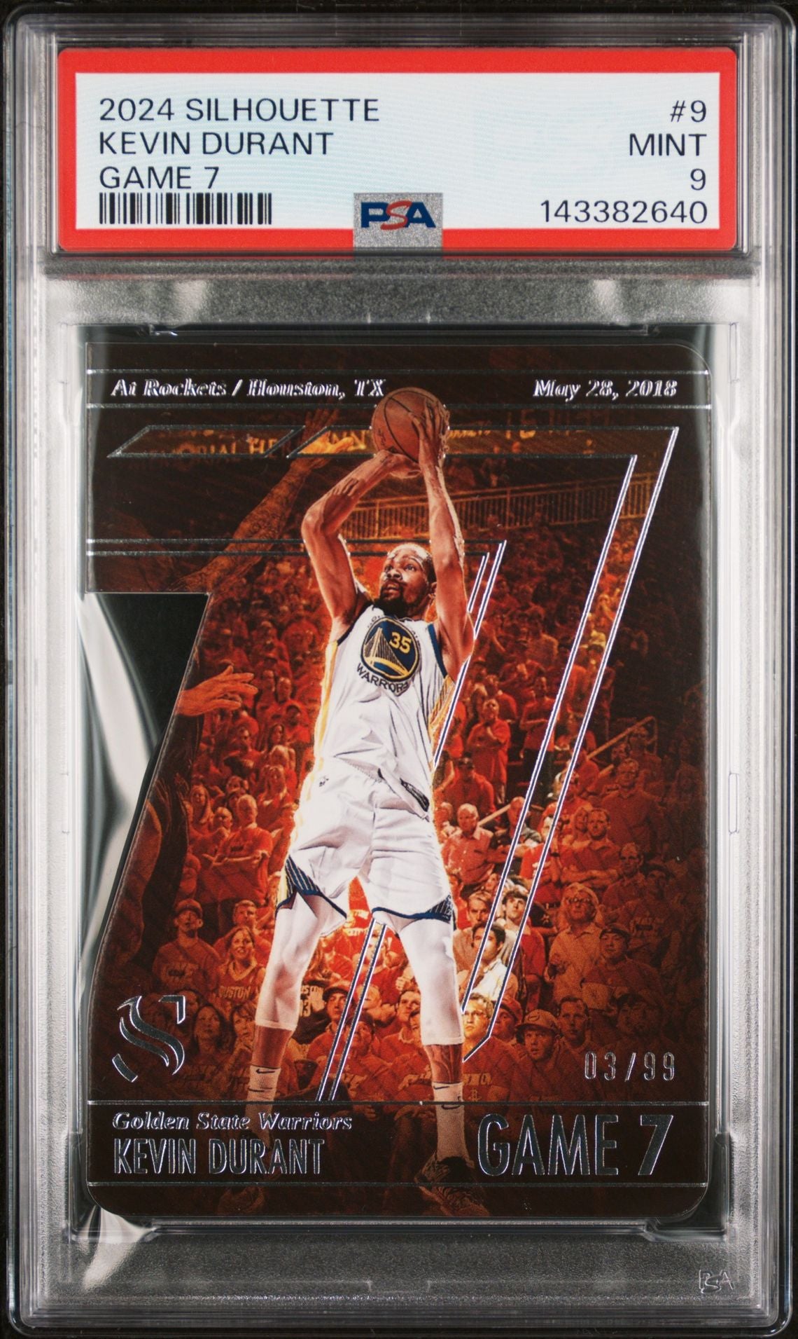 Kevin Durant 2024 Panini Silhouettes Game 7 #9 PSA 9 front of slab