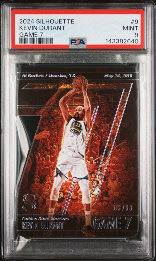 Kevin Durant 2024 Panini Silhouettes Game 7 #9 PSA 9 front of slab