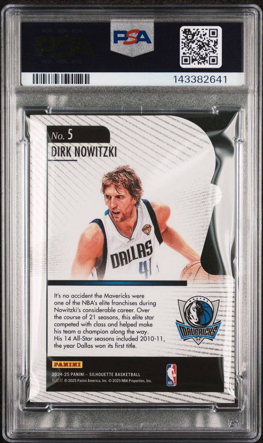 Dirk Nowitzki PSA 8 2024 Panini Silhouettes Hand Crafted #5 back