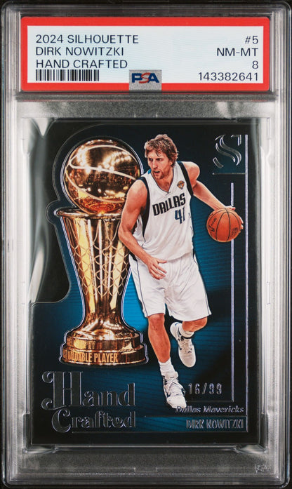Dirk Nowitzki PSA 8 2024 Panini Silhouettes Hand Crafted #5 front