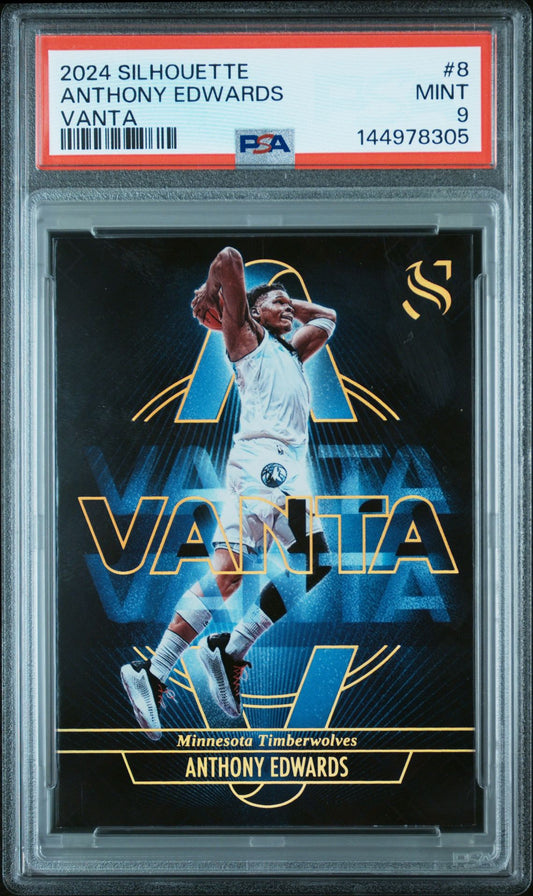 Anthony Edwards PSA 9 2024 Panini Silhouettes Vanta #8 front