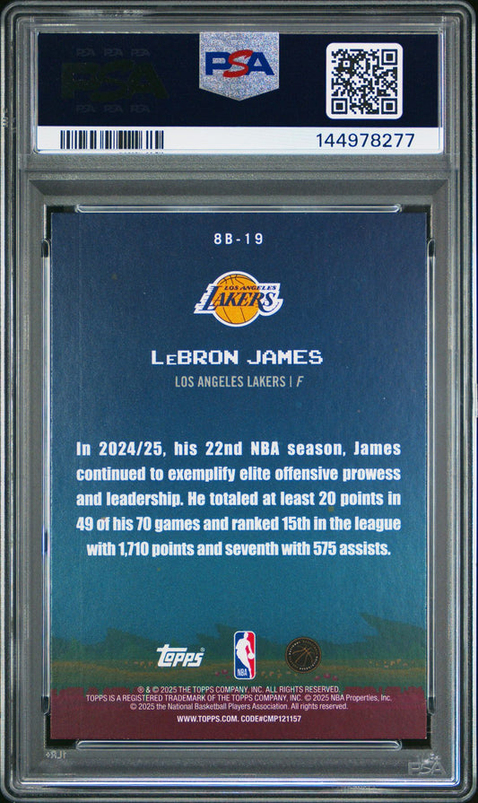 LeBron James PSA 8 2025 Topps 8 Bit Ballers #8B-19 back