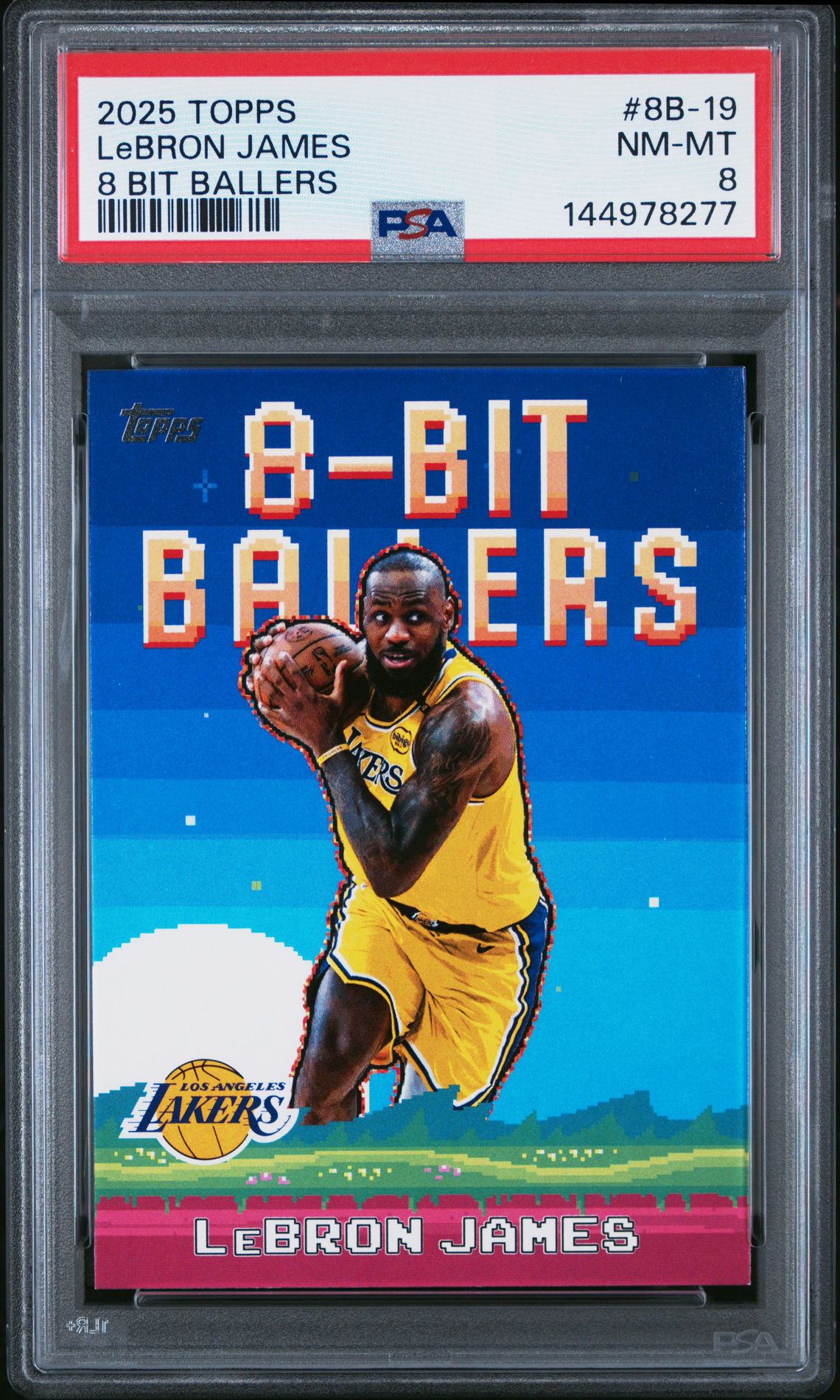 LeBron James PSA 8 2025 Topps 8 Bit Ballers #8B-19 front