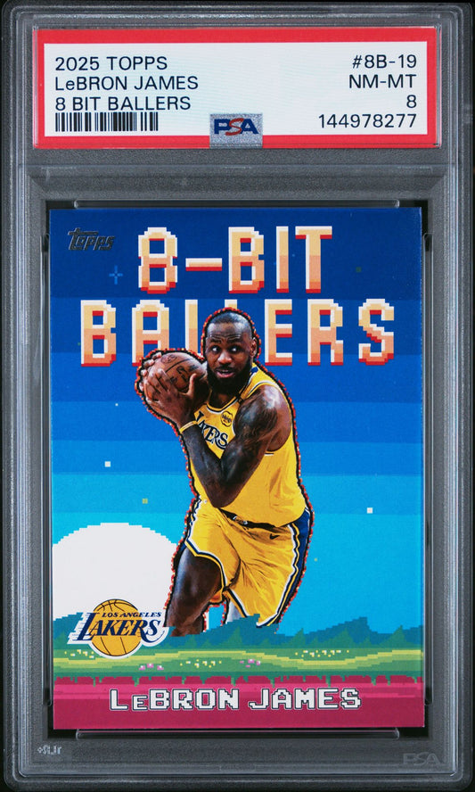 LeBron James PSA 8 2025 Topps 8 Bit Ballers #8B-19 front