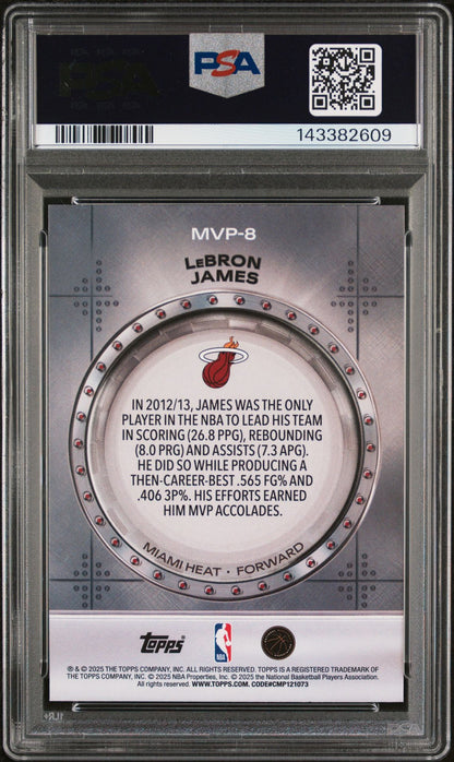 LeBron James PSA 10 2025 Topps MVP Vault #MVP-8 back