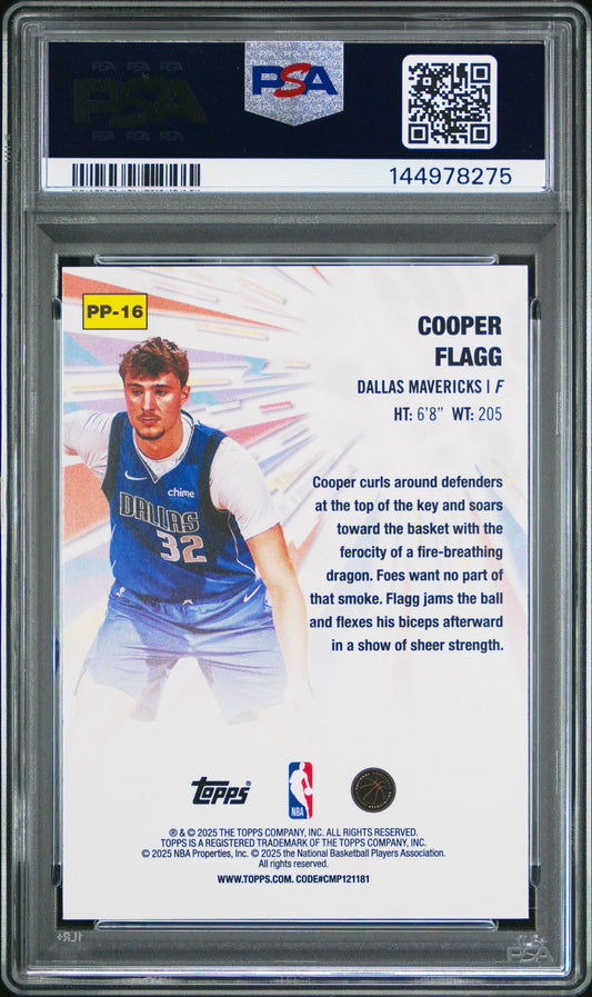 Cooper Flagg Rookie PSA 10 2025 Topps Power Players #PP-16 back