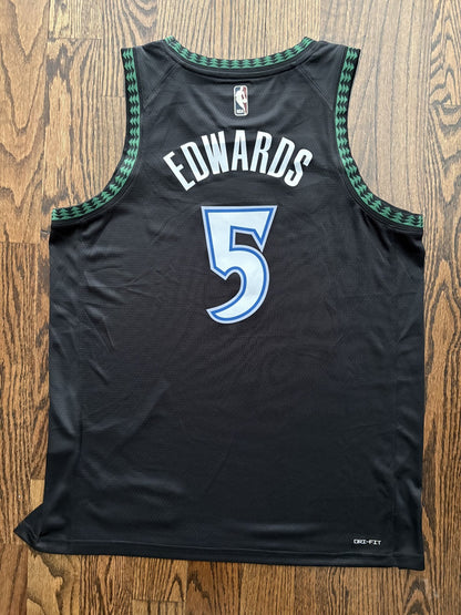 Anthony Edwards Black Minnesota Timberwolves Jersey Retro Edition