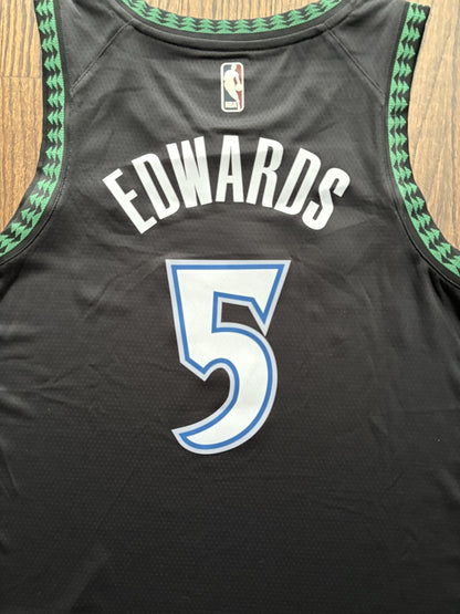 Anthony Edwards Black Minnesota Timberwolves Jersey Retro Edition