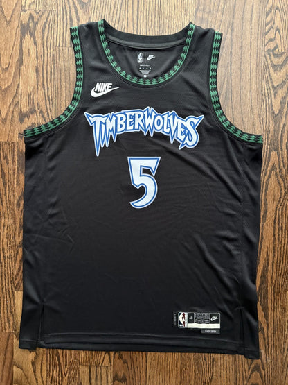 Anthony Edwards Black Minnesota Timberwolves Jersey Retro Edition