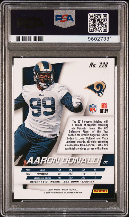 2014 Panini Prizm #228 Aaron Donald PSA 9 Rookie Card