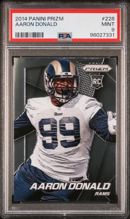 2014 Panini Prizm #228 Aaron Donald PSA 9 Rookie Card