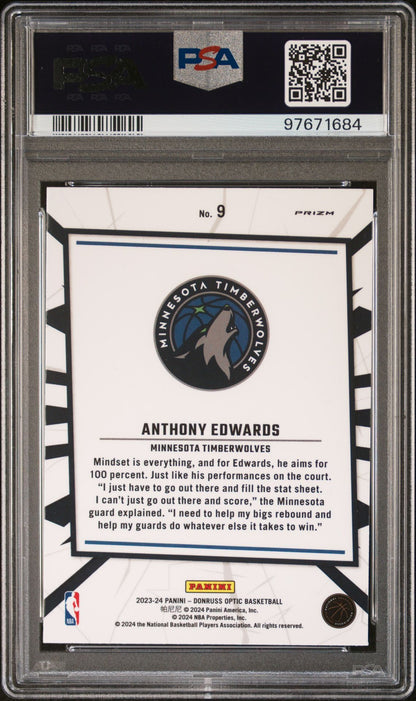 2023-24 Panini Donruss Optic My House-Holo #9 Anthony Edwards PSA 10